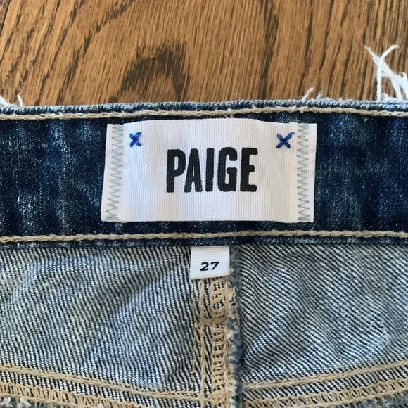 Paige destructed light colored jean shorts - Picture 3 of 10
